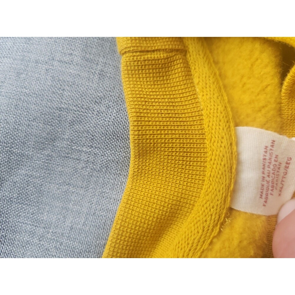 Levi's Men's XXL Yellow Crew Neck Fleece Relaxed Fit Logo Pullover Sweatshirt - Picture 7 of 11